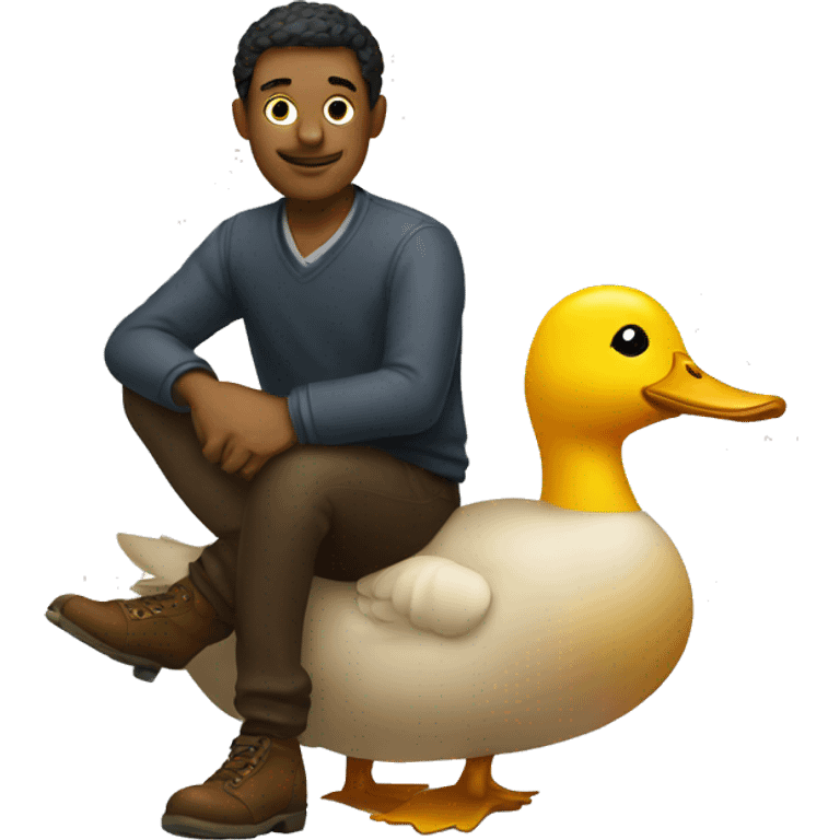 man sitting on a duck emoji