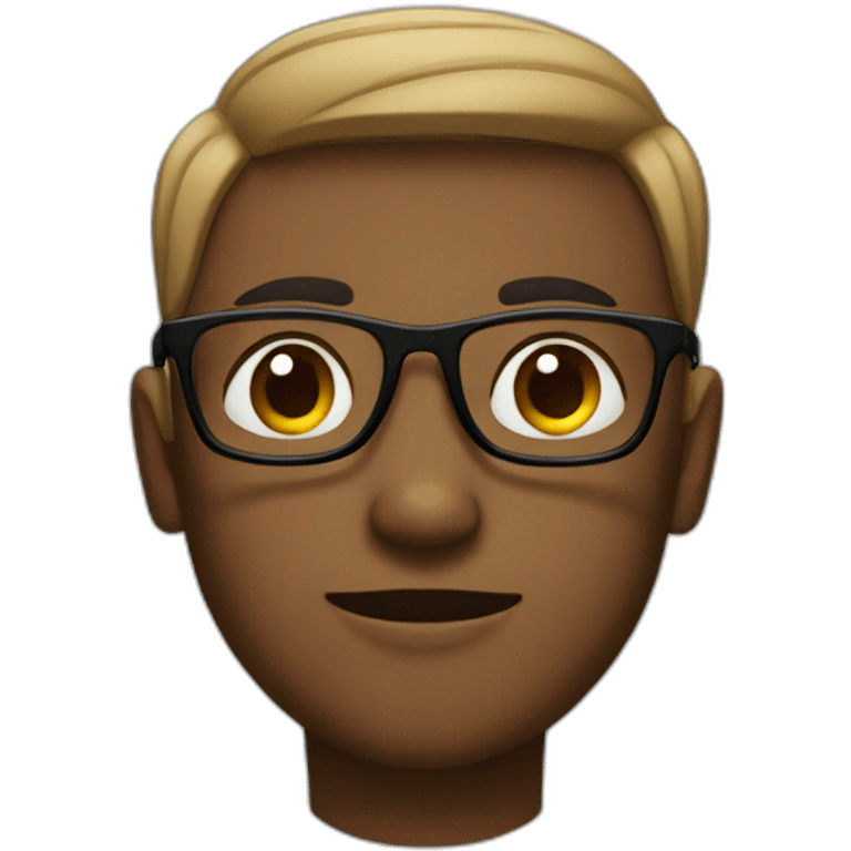 Boy with black glasses without brown gel hairs  emoji