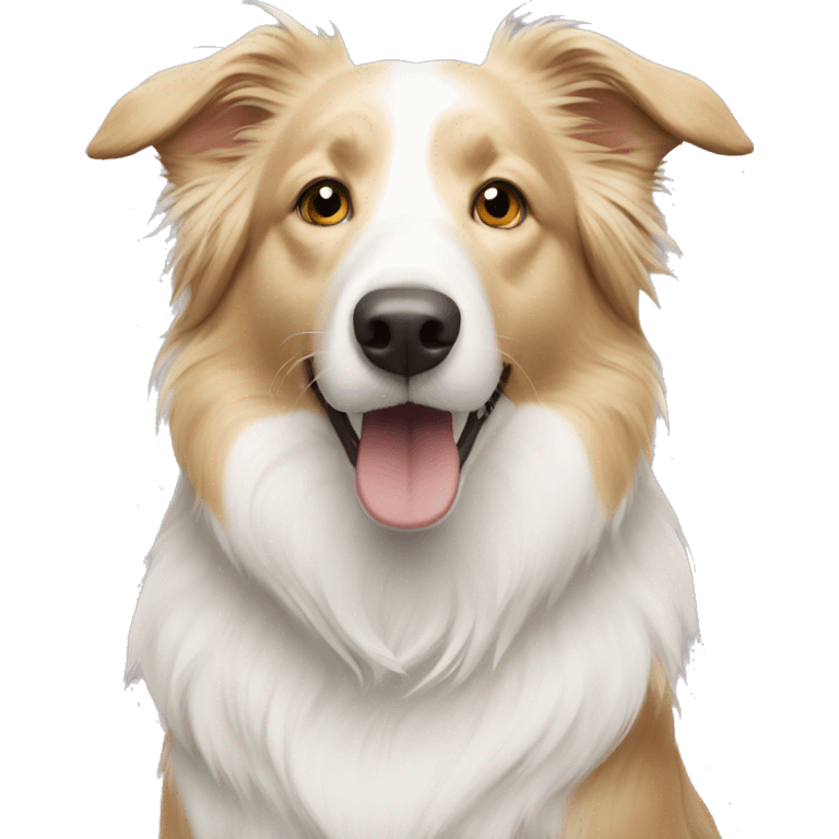 Blonde and white border collie  emoji