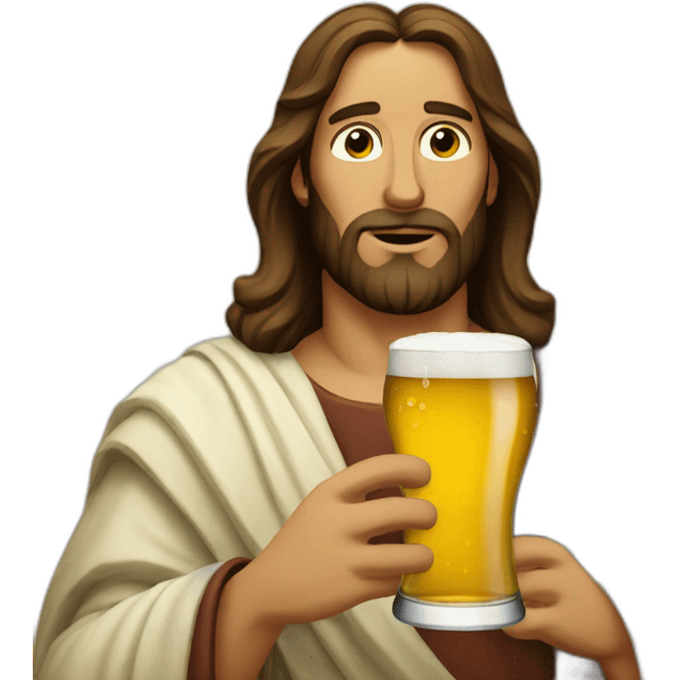 jesus drinking beer emoji