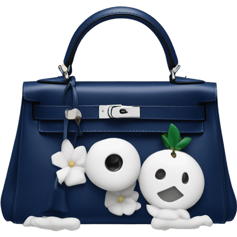 Navy blue hermes mini Kelly bag emoji