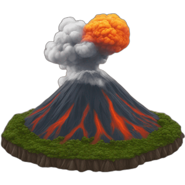 volcan en eruption emoji