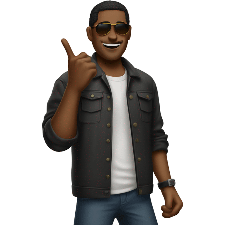 Cool guy with finger guns emoji