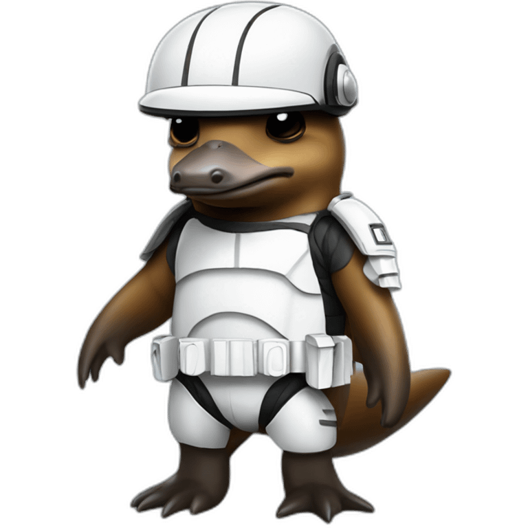 Platypus wearing stormtrooper uniform emoji