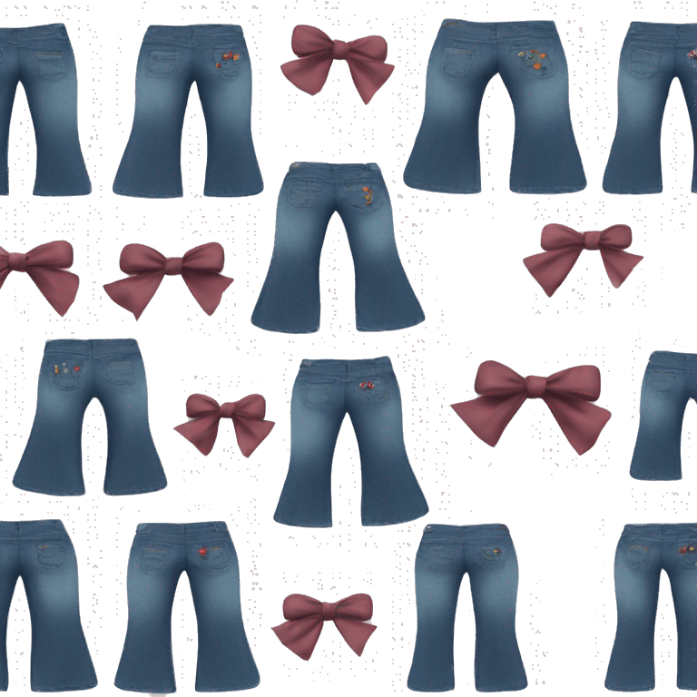 Bell bottom jeans and bows  emoji