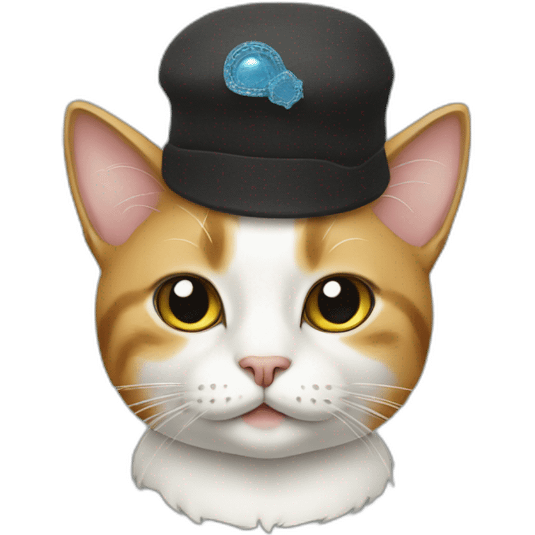 Cat wearing a kippah emoji