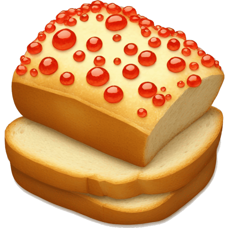 One Slice of bread fully covered with red caviar emoji