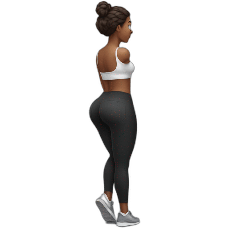 woman with big butt in leggings emoji