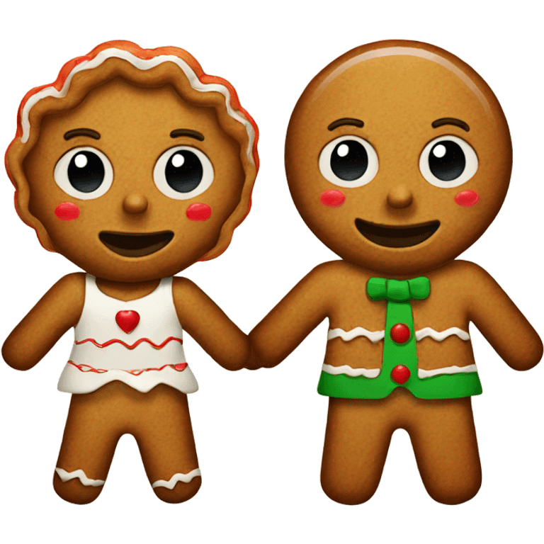 Gingerbread man couple emoji