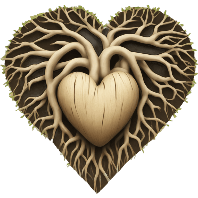 Heart made of roots emoji