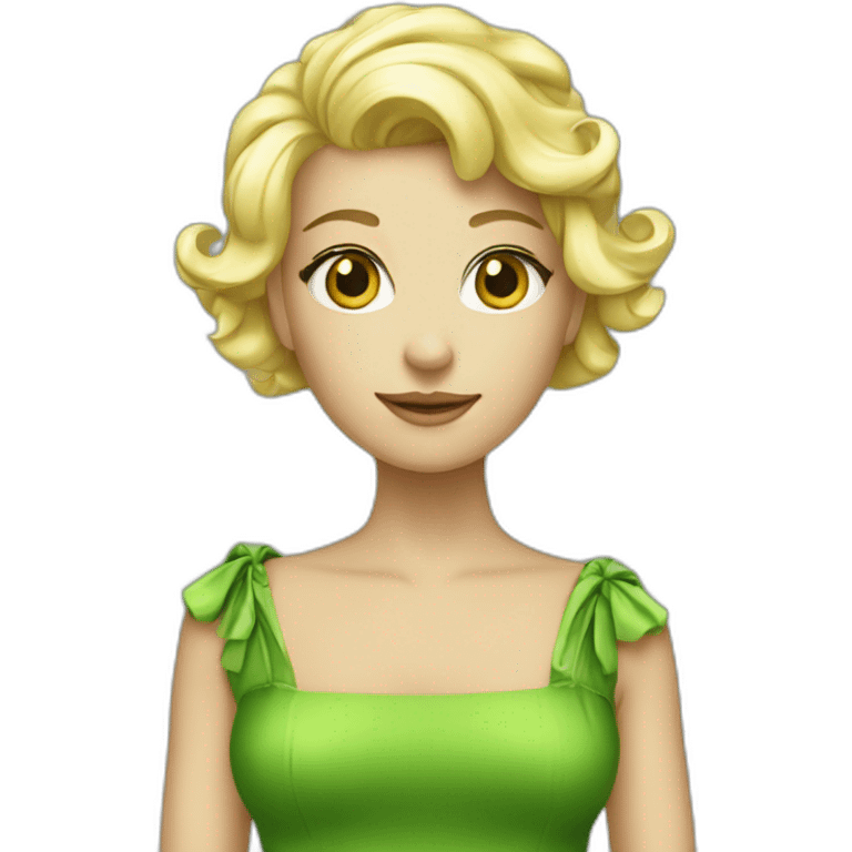 fée blonde en robe verte emoji