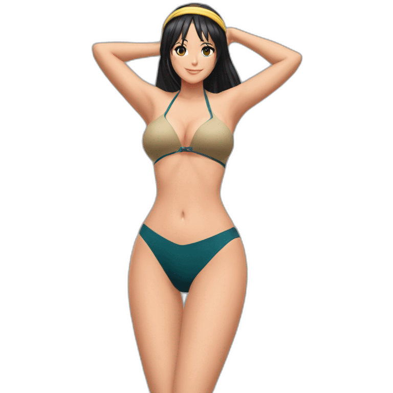 nico robin full body pawg swimsuit string back focus emoji