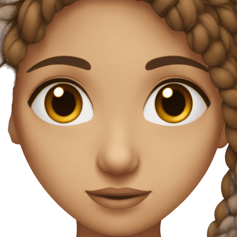 Khazajistan girl brown eyes and tied brown hair emoji