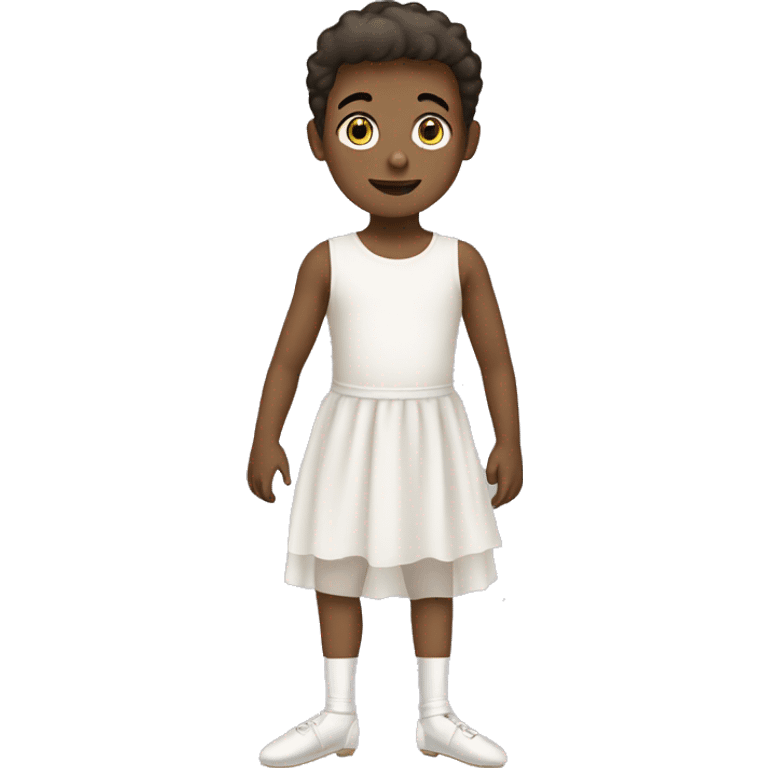 White child Boy with ballet dress and shoes on emoji