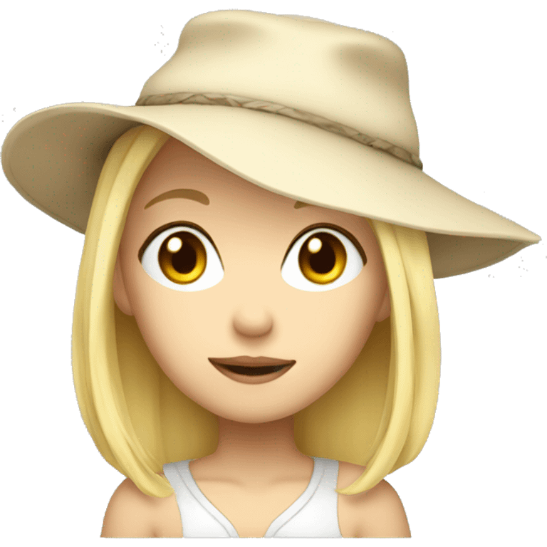 blonde girl in anime hat emoji