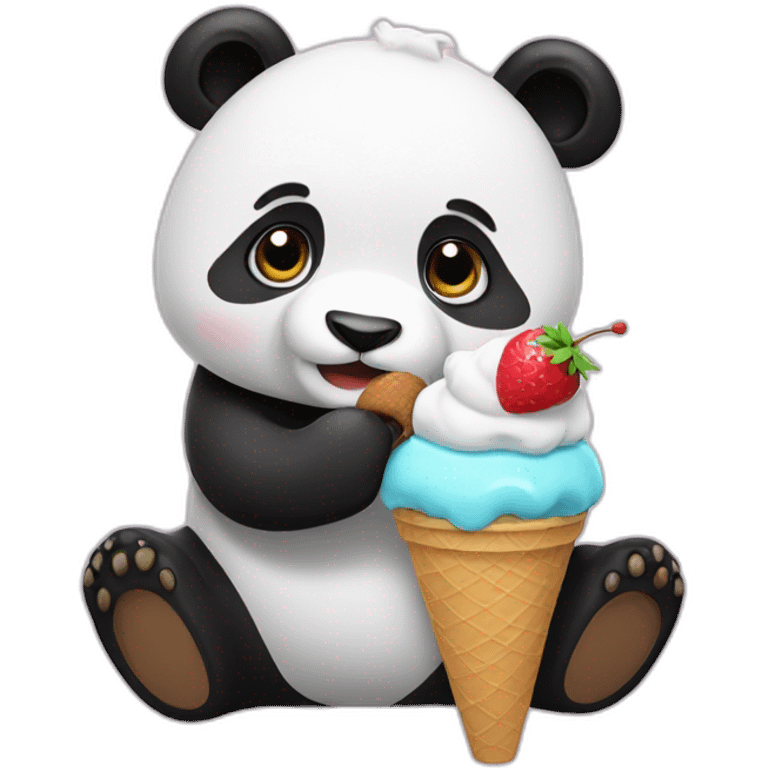 Panda eating ice cream emoji