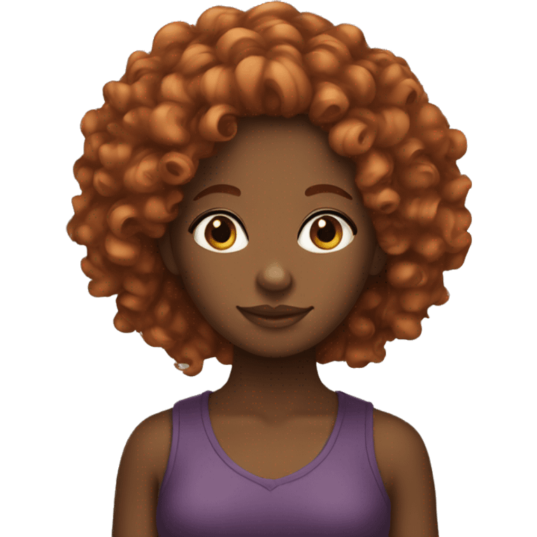 A ginger black girl with curly hair emoji