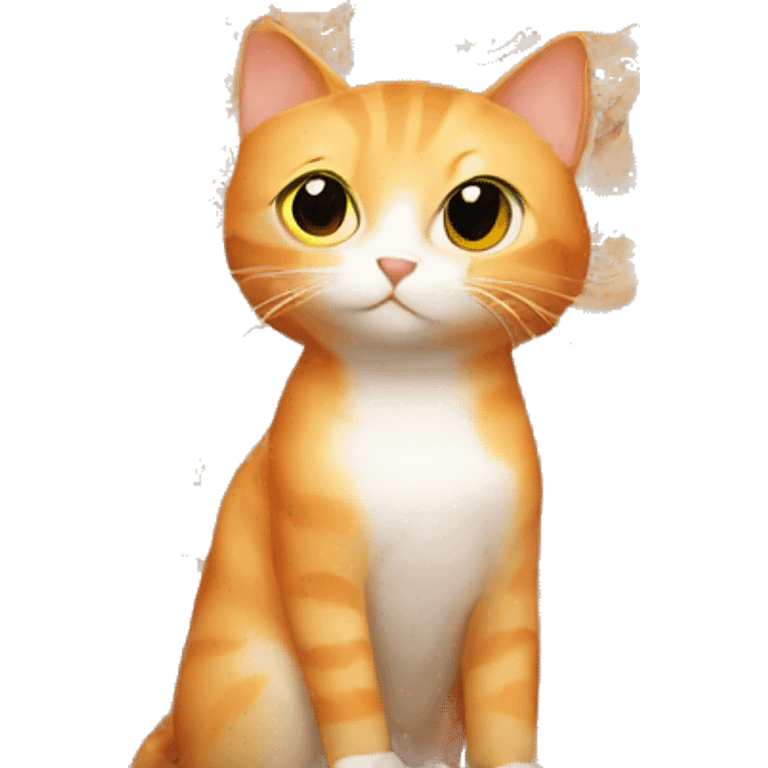 Light orange cat with girl emoji