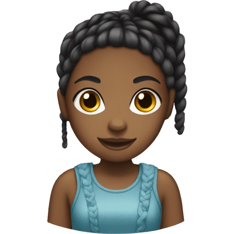 Black girl with braids  emoji