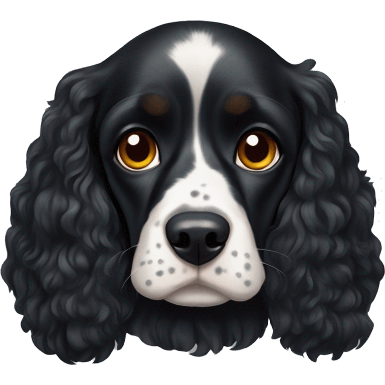 Black cocker spaniel dog with Heterochromia emoji