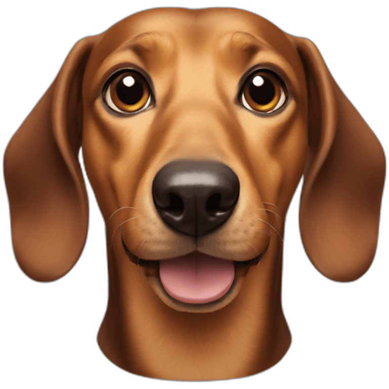 Dog head reality dachshund Looks to the left side 180 Degrees emoji