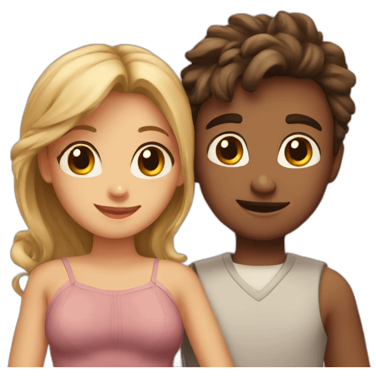 A boy and girl having romance emoji