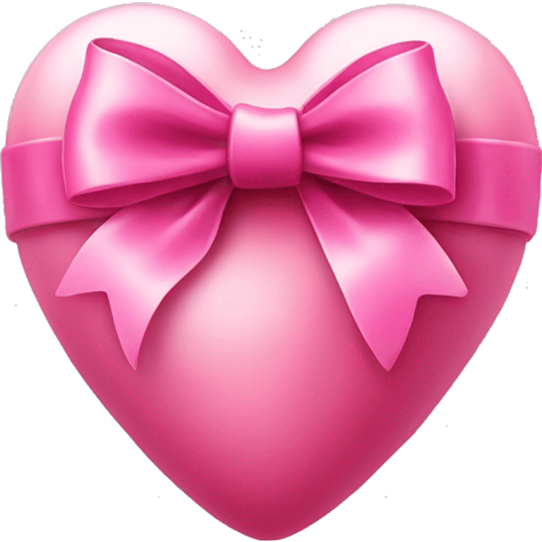 Realistic heart with a pink bow on it emoji