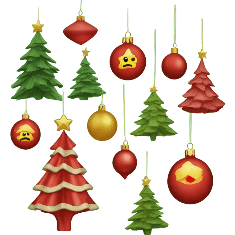 Vintage Christmas tree ornaments  emoji