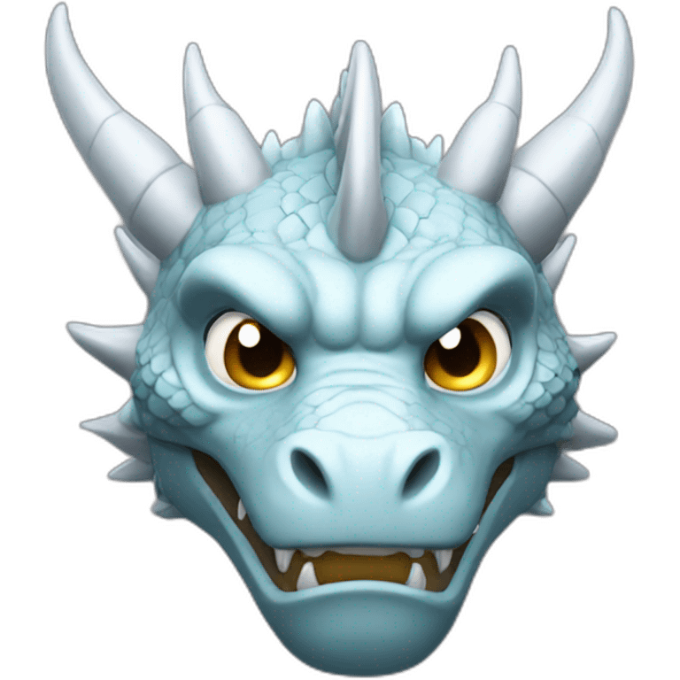 Full platinum dragon face emoji