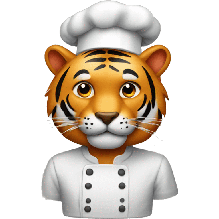 tiger with a baking hat emoji