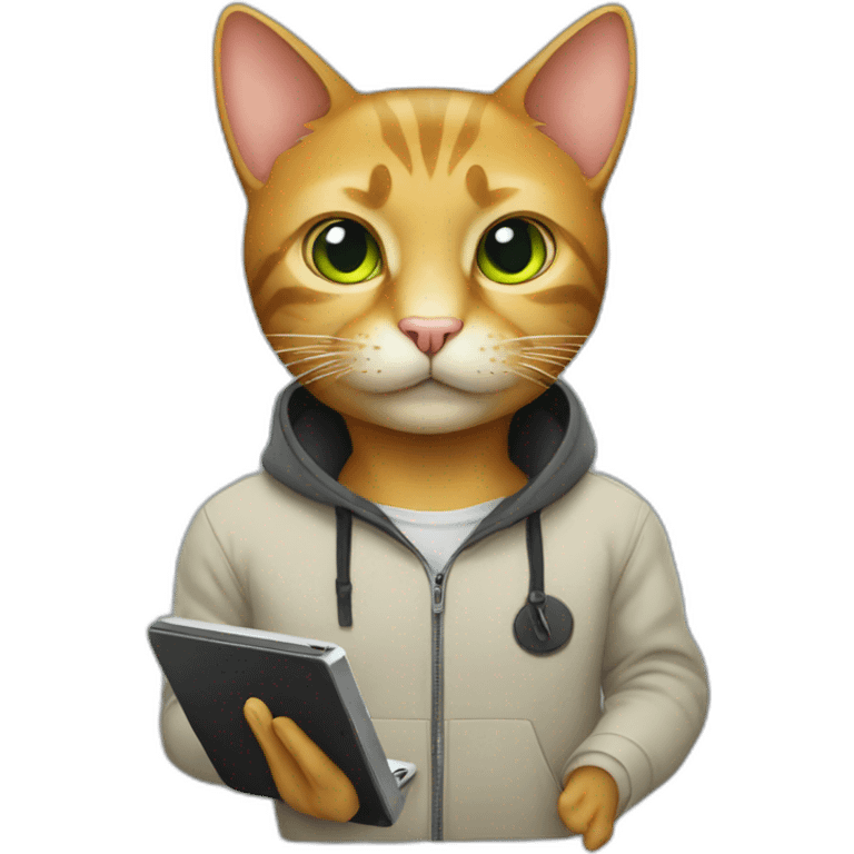 Cat hacker emoji