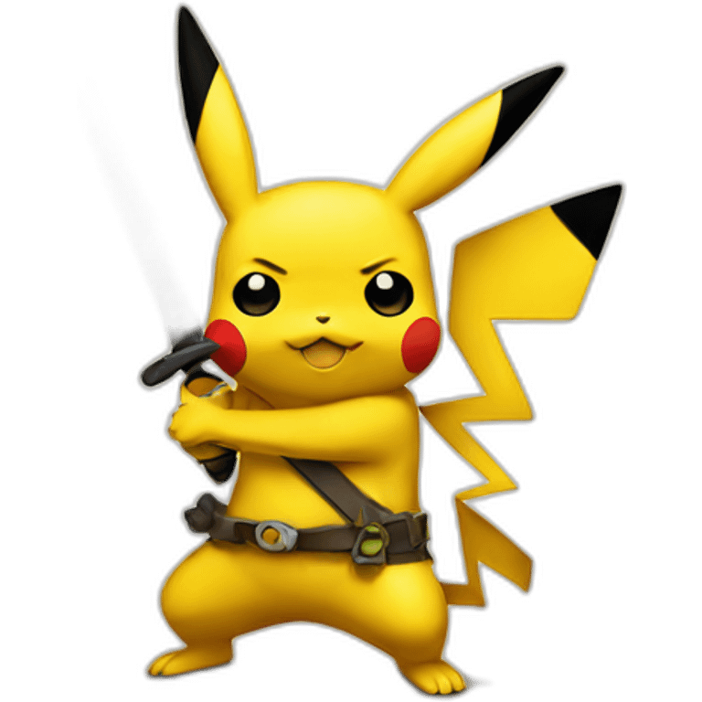 pikachu with katanas emoji