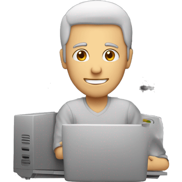 a guy behind a computer emoji