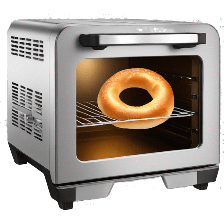 air fryer oven toasting a bagel emoji