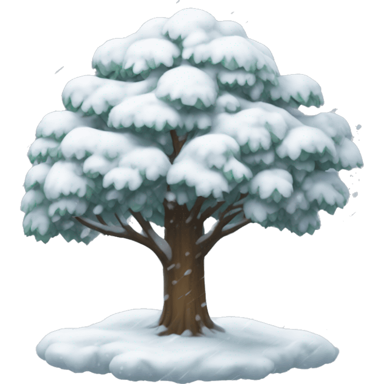 Aesthetic tree with snow emoji