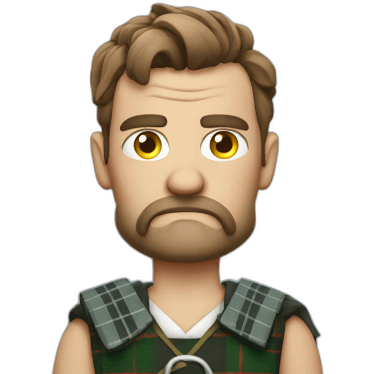 grumpy Scottish man in a kilt emoji