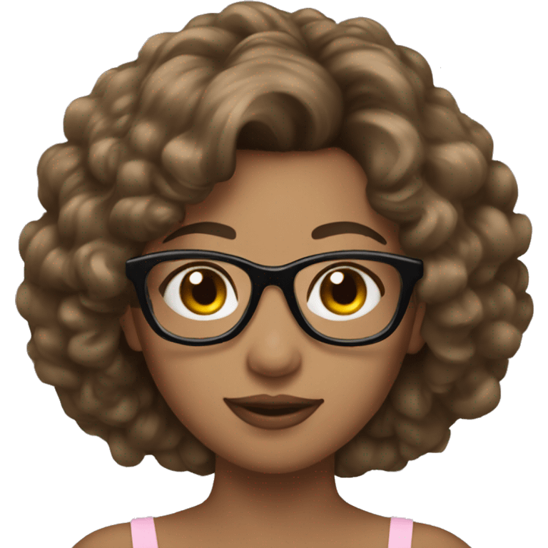 ballerina Brown Hair glasses  emoji