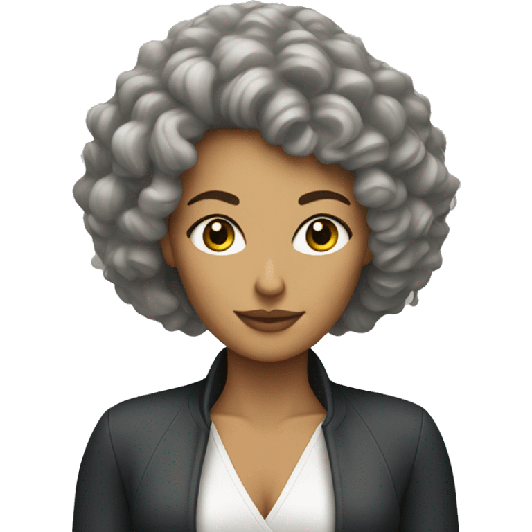 a woman with a hair-drying perm emoji