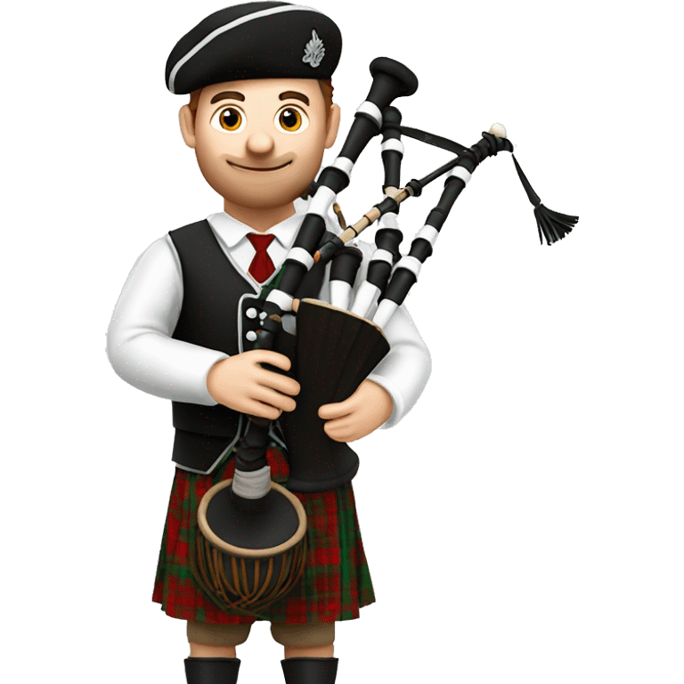 a bagpipe player from Brittany, with a realistic bgpipe emoji