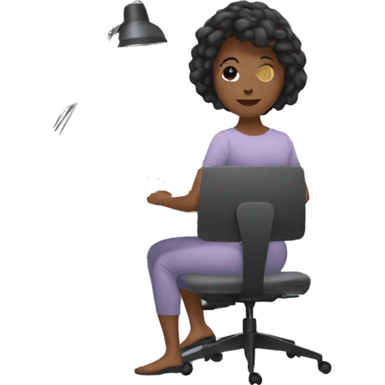 women working from home at desk emoji