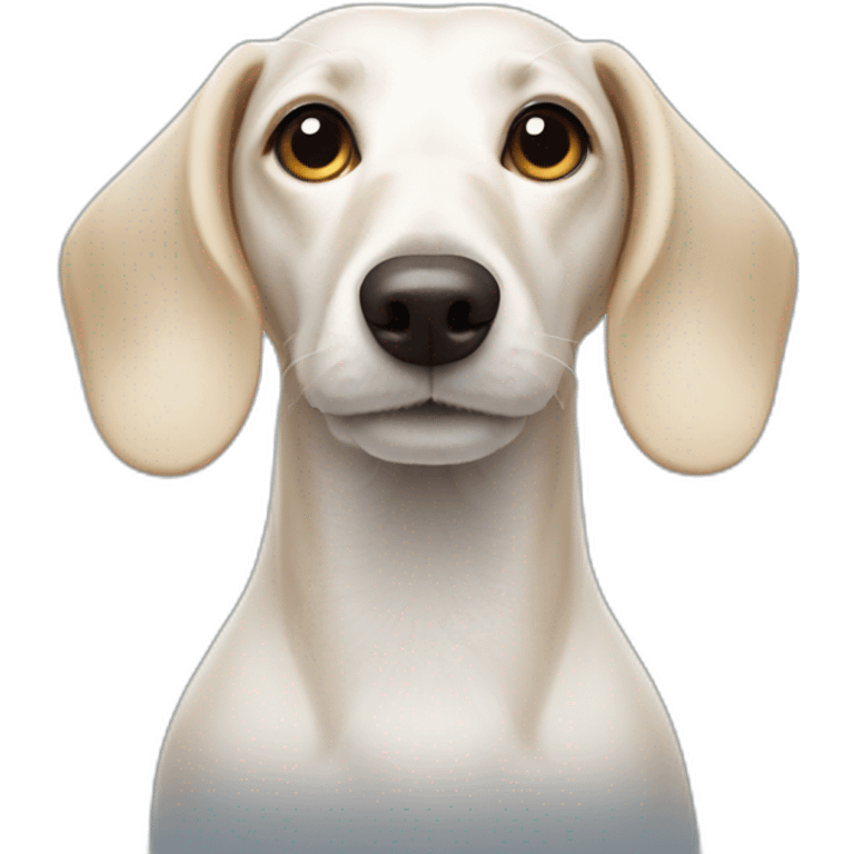 white dachshund face front emoji