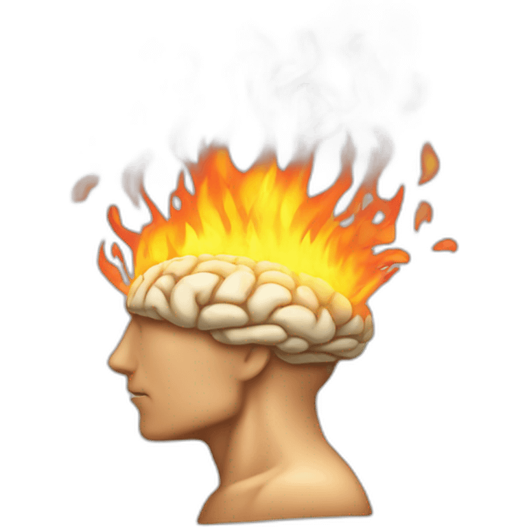 burning brain profile view emoji