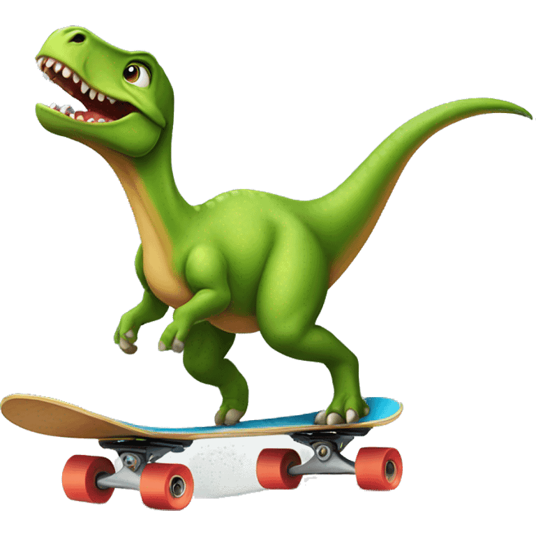 dinosaur on skateboard emoji