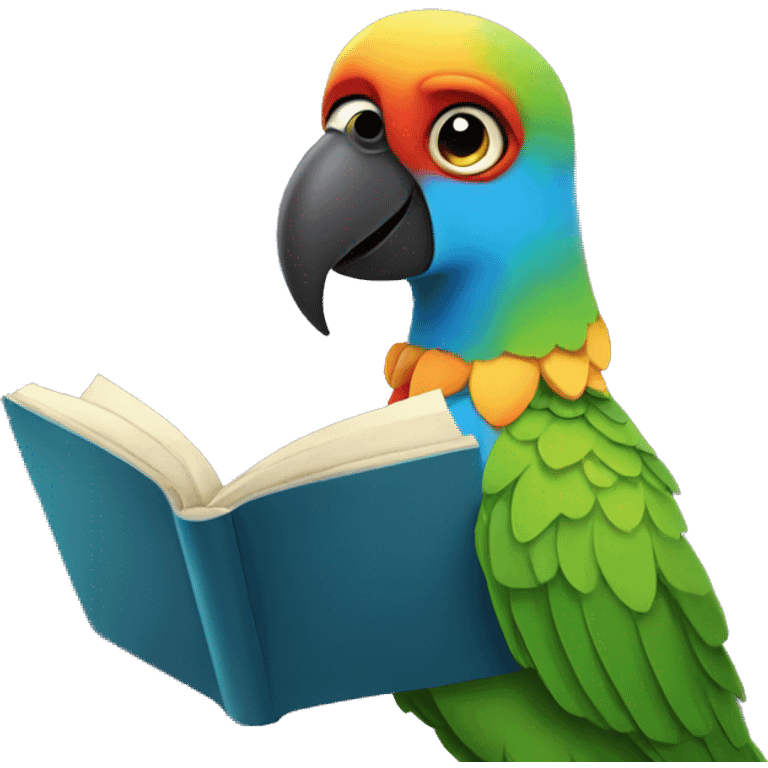 party parrot with a book emoji