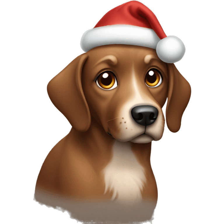 Brown Christmas dog emoji