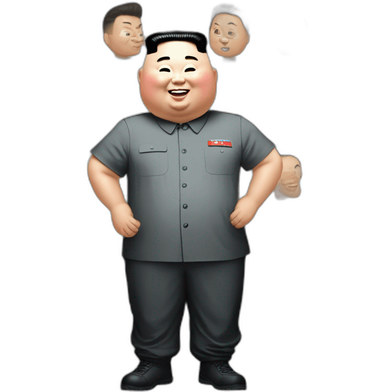 super fat Kim jong un wear NIKE shirt and thumbs up emoji