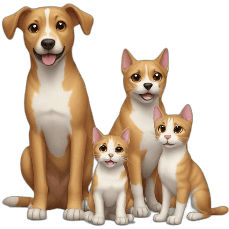 Cat-dog family  emoji