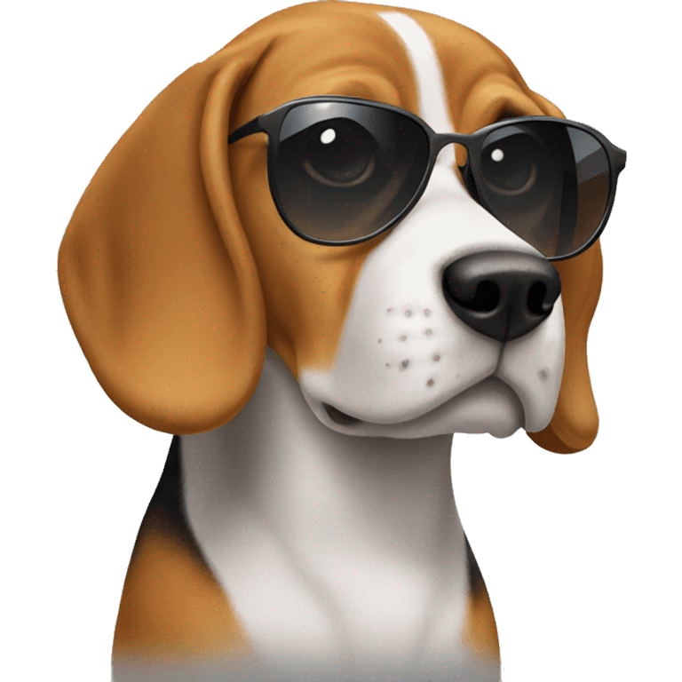 beagle with sunglasses emoji