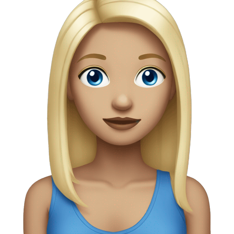 girl with blonde hair and blue eyes straight hair emoji