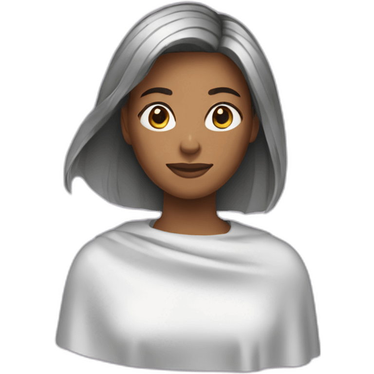 Woman wearing a haircutting cape emoji